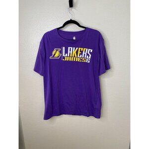 Los Angeles Lakers LeBron James 6 Purple NBA Men’s Graphic T-Shirt XL Cotton